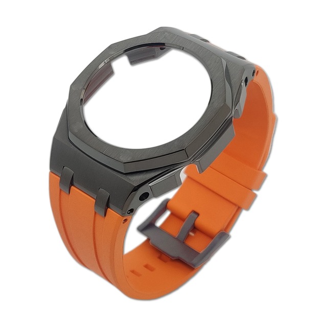 Hontao GA2100 MOD Casioak Outdoor Metal Bezel Kit with Screws Custom Fluoro Rubber Strap for G-SHOCK GA2100/2110 Accessories