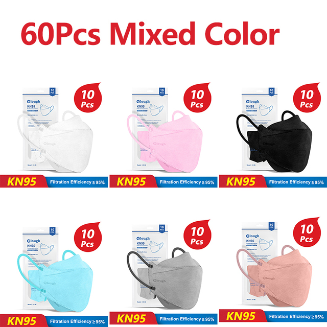 KN95 Mask 4 Layers Safety KN95 Dust Masks FFP2 Respirator Filter FFP2Mask Face Protective Dust Mask FFP2 FFP3