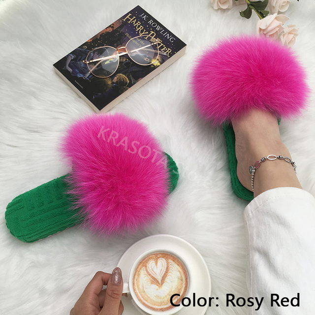 Ladies Slippers Flat Flip Flops Women Shoes Soft Luxury House Platforms Sandals Real Fur Slides Summer Fluffy Fashion Slippers