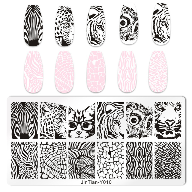 Nail Stamping Plates Natural Animal Snake Scale Flower Grass Tree Theme Image Template Nail Art Template Decoration 42 Designs