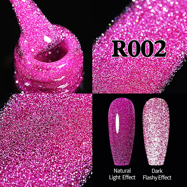 UR Sugar Fluorescent Reflective Gel Holographic Gel Nail Polish Shine Neon Glitter Semi Permanent Soak Off UV LED Nail Gel