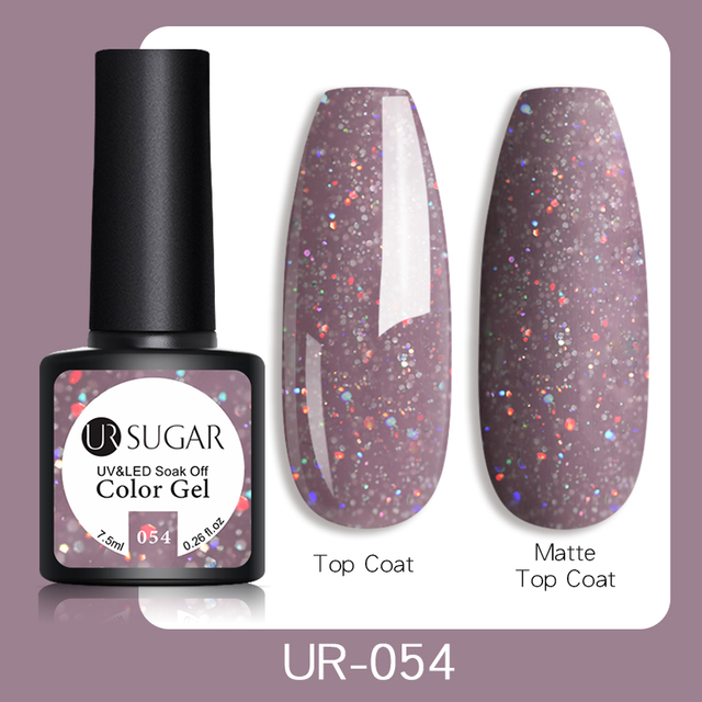 UR SUGAR 7.5ml Glitter UV Gel Polish Bling Sequins Rose Gold Silver Soak Off Manicure Nail UV Gel Polish Lacquer Base