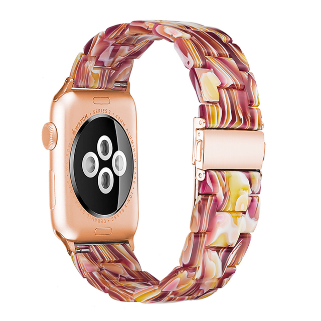 resin watches for apple watch 7 6 5 band 44mm iwatch 42mm series 4 3 2 wrist strap accessories loop 40mm replacement bracelet