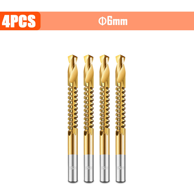 3/4/5/6pcs Cobalt Drill Bit Spiral Screw Metric Composite Tap Drill Bits Drill Polishing Woodworking HSS Twist Drilling Tools