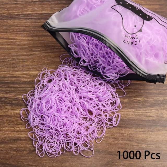 1000pcs Elastic Hair Bands Ponytail Hairband Colorful Rubber Band Scrunchies Disposable Baby Hair Accessories Cute Hair Ties