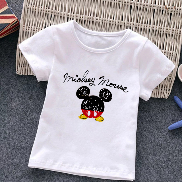 Baby Donald Duck T-shirt Cute Cartoon Print T-shirt Summer White O-Neck Short Sleeve Baby Boys Girls Clothes Baby Clothes