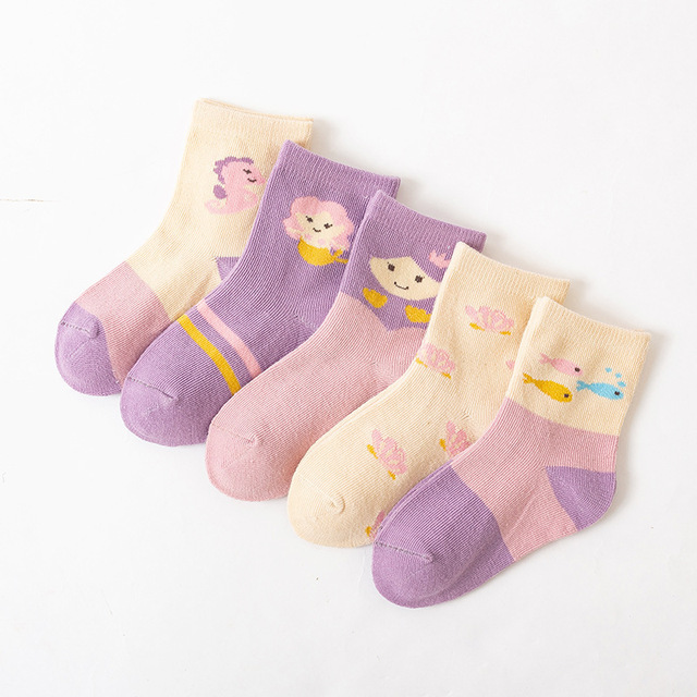 2022 5pairs/lot Children Cotton Boys Girls Socks Cute Cartoon Pattern Kids Socks for Baby Boy Girl Sport Pattern Suitable for 1-12Y