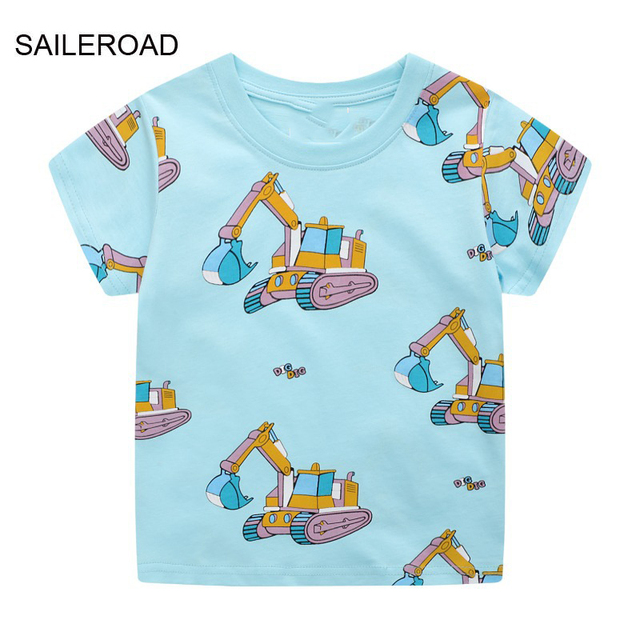 Seieroad Baby Girls 2-7 Years Animation Short Sleeve Cotton T-Shirt For Boys T Shirt Tops