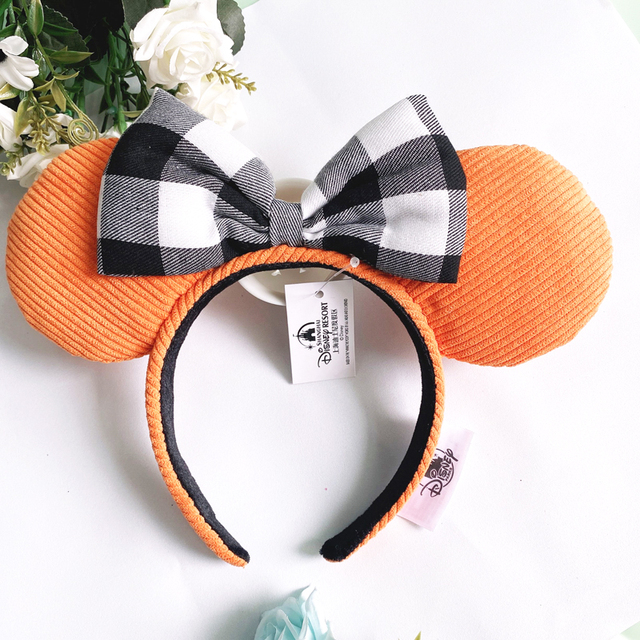 New Disney Mickey Mouse Ears Headband Space Lunar Mountain New Year Minnie Bow Pink Sequins Cartoon Anime Headdress Headband Gif