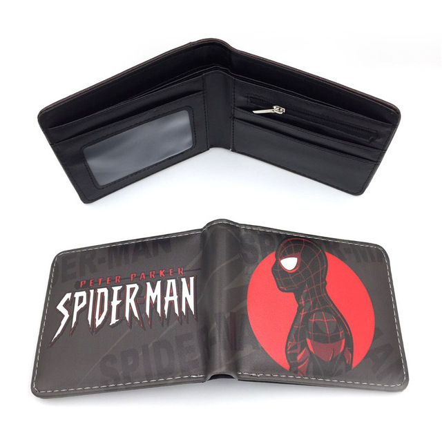 Disney Marvel Animation Peripheral Spiderman Short Leather Wallets Wallet Purse For Men Unique Wallet Wallet Women