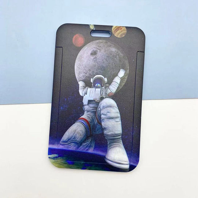 New Cartoon Space ID Credit Bank Card Holder Students Bus Visiting Card Case Door ID Badge Cards Cover for Women Men Pendants