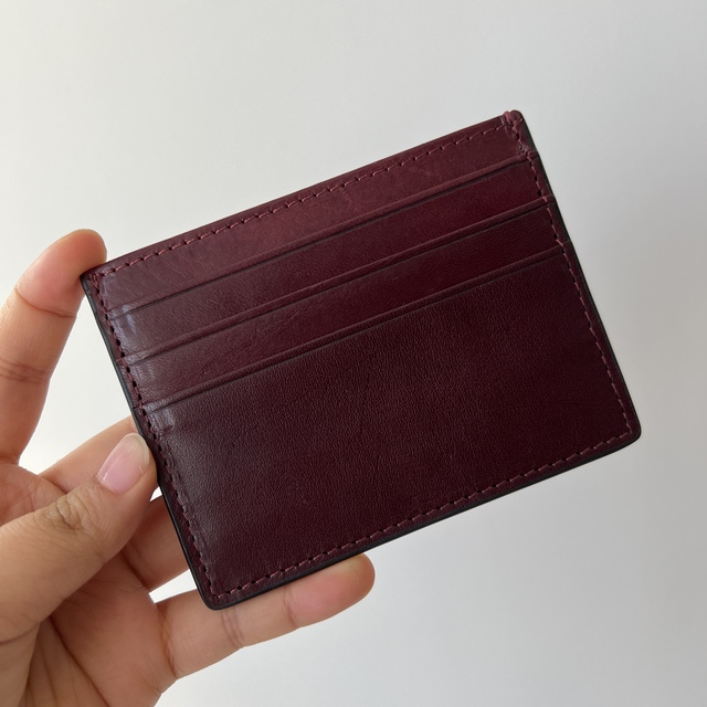 Free Custom Leather Card Case 100% Cowhide Credit Card Holder Mini Wallet Men Women Pocket Card Wallet With 6 Card Slots