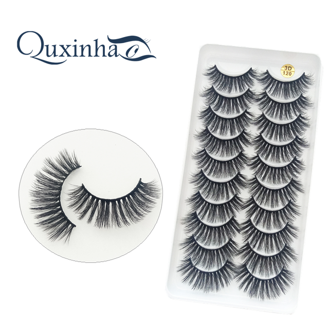 QUXINHAO wholesale 10 pairs lashes eyelashes cilios 3d mink lashes mink eyelashes wholesale false eyelashes maquiagem