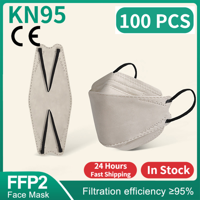 FFP2 Fish Mask KN95 Mascarillas Adult Morandi ffp2 Mask 4 Layer Respirator Approved FFP2 Face Masks Breathing Mouth Mask