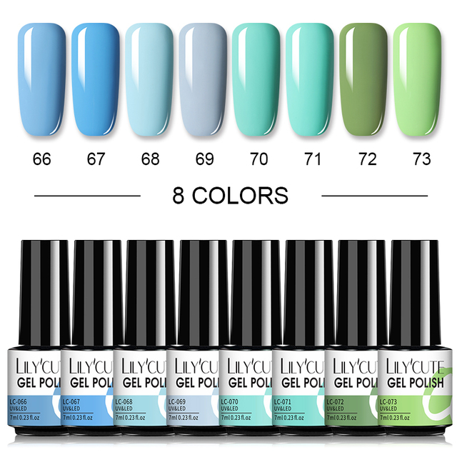 LILYCUTE 20/10/8pcs Set UV Gel Nail Polish Set 7ml Multicolor Semi-Permanent Long Lasting Led Gel Varnish Soak Off Nail Gel