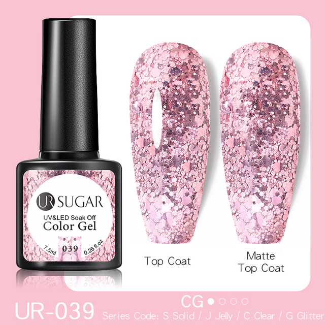 UR SUGAR 7.5ml Glitter Reflective Gel Nail Polish Manicure Nail Art Semi Permanent UV LED Nail Polish Lamp