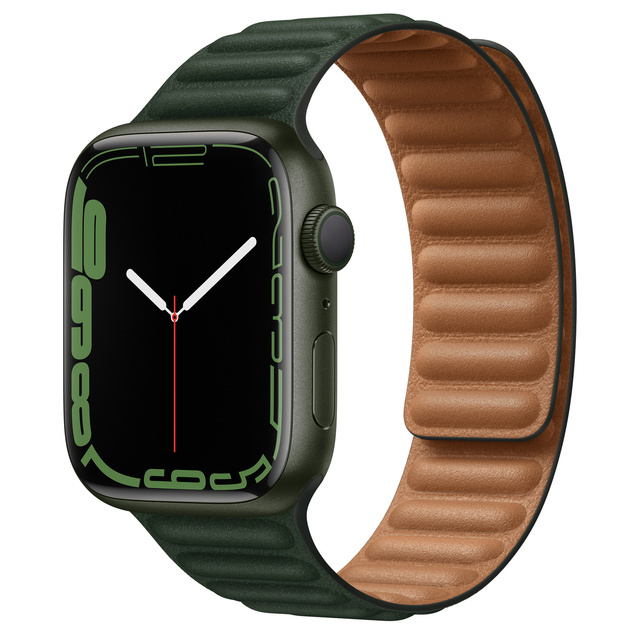 حزام ل سوار ساعة يد آبل رابط جلدية حلقة 44 مللي متر 40 مللي متر iWatch سلسلة 7 6 SE 5 4 3 2 1 watchbands سوار 42 مللي متر 38 مللي متر الأساور