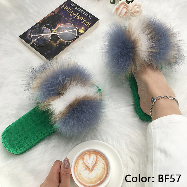 Ladies Slippers Flat Flip Flops Women Shoes Soft Luxury House Platforms Sandals Real Fur Slides Summer Fluffy Fashion Slippers