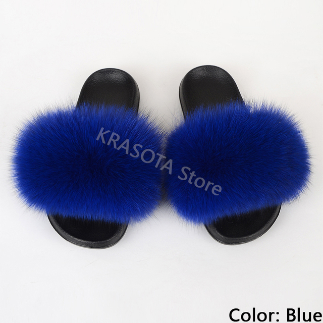 Natural Fur Slippers Women Home Fluffy Slippers House Furry Slides Luxury Summer Flip Flops with Real Fur Wholesale Dropshipping