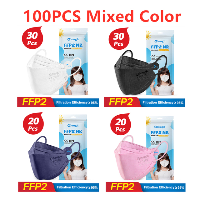 mascarillas ffp2 children kids KN95 mask ninos fpp2 colors homology ada spain ffp2maske 6-14 years boys girls protective gear