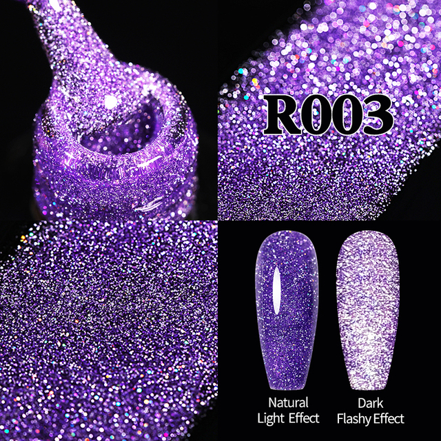 UR Sugar Fluorescent Reflective Gel Holographic Gel Nail Polish Shine Neon Glitter Semi Permanent Soak Off UV LED Nail Gel