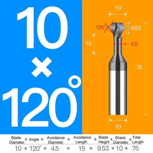 Tungsten carbide steel chamfering cutter 60 120 90 degree up and down double-sided machining coated milling cutter chamfering tools