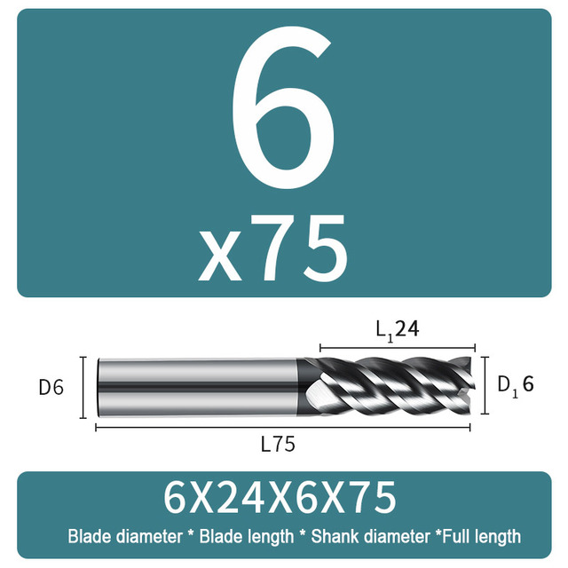 Carbide Milling Cutter 4 Flute Harden Tungsten Alloy Steel Face End Mill Lengthening 16mm 150mm Computer Tools Stainless Special HRC 65