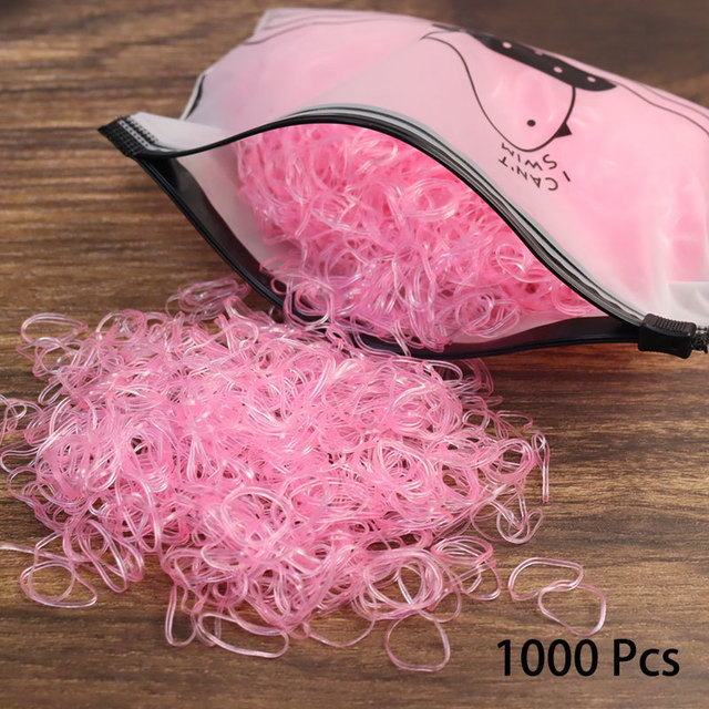 1000pcs Disposable Rubber Band Hairband For Kids Ponytail Hair Ties Colorful Elastic Hair Bands Baby Hair Accessories