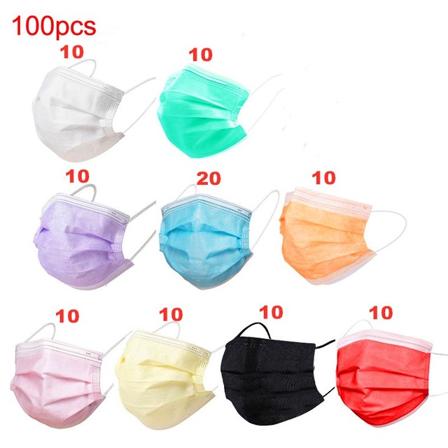 Disposable masks colorful masks mascarillas quiurgicas homology adas black non-woven face masks 3 layer adult mouth caps mascara mask