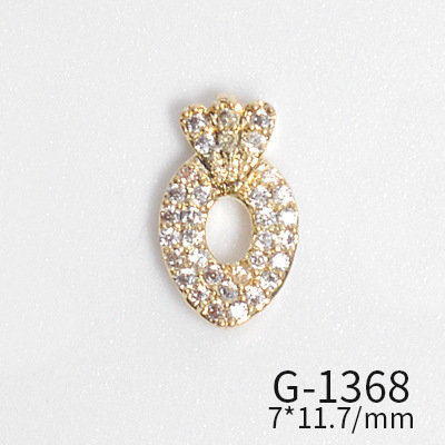 10pcs/lot 3D Luxury Moon Crane Zircon Crystals Rhinestones Pearl Nail Art Jewelry Nail Decorations Accessories Charms Supplies