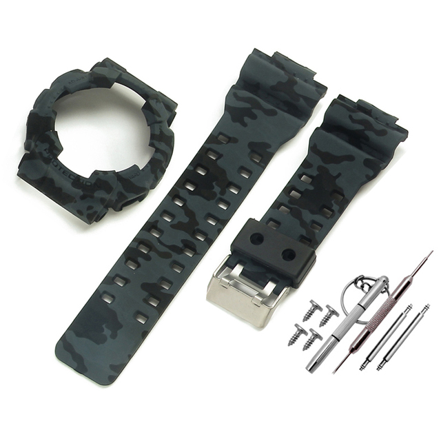 Watch Accessories Resin Strap Men Pin Buckle Strap Case for Casio G-SHOCK GA-110 GA-100 GD-1205146 5081 Waterproof Watch Band