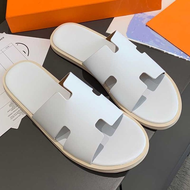 2022 summer luxury designer men leather flat sandals flat open toe comfort elegant wide fit mule slippers flip flop shoes 38-46