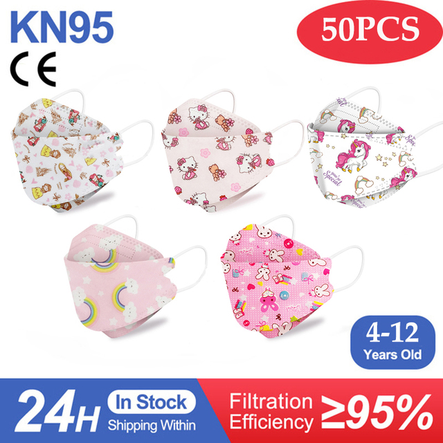 Kn95 أقنعة الاطفال fpp2 المعتمدة قناع للطفل الأسماك المطبوعة الكرتون الفم قناع KN95 Mascarilla Infantil kf94fan ffp2fan Ninos