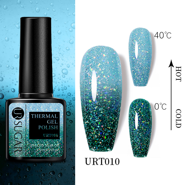 UR SUGAR Thermal Nail Polish Shiny Sequins Effect Color Change Gel Varnish All For Manicure Nails Art UV Semi Permanent Gelak