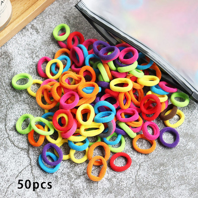 Toddler Hair Bands Baby Girl Children Headbands Colorful Elastic Hair Tie Nylon Scrunchie Hair Rope 50/100pcs Hair Accessories