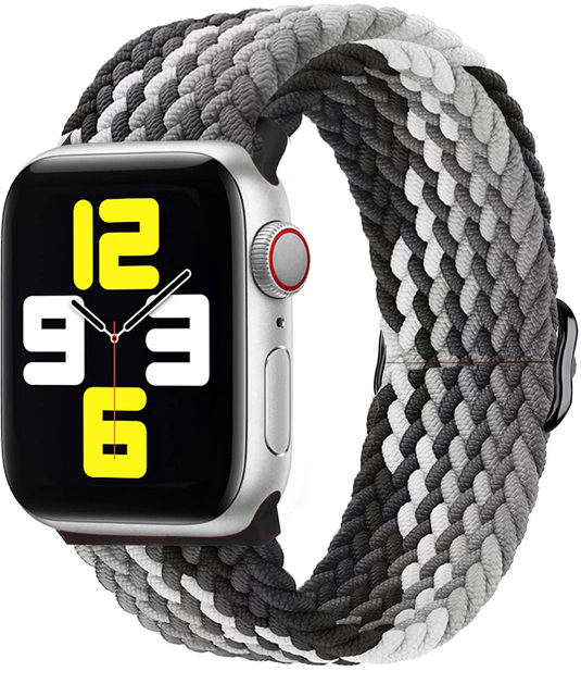 Braided Solo Loop Ring for Apple Watch 44mm 40mm 42mm 38mm Elastic Nylon Fabric Bracelet for iWatch 3 4 5 SE 6 Adjustable Buckle