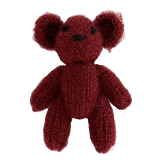 Newborn Teddy Bear Knit Mohair Animal Stuffer Photography Props Crochet Baby Photo Shoot