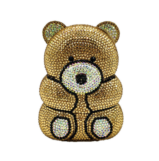 Women's Perforated Bear Handbag,Bear Perforated Crystal Handbag,Cocktail Purse,Shoulder Bag,Gifts