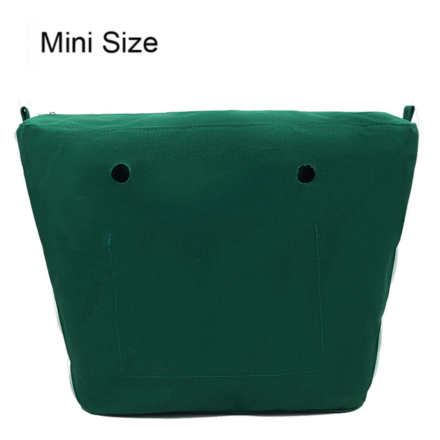 Classic Mini Size Waterproof Solid Canvas Insert Inner Liner Insert Zipper Pocket For Obag O Bag Silicone Handbag Bag