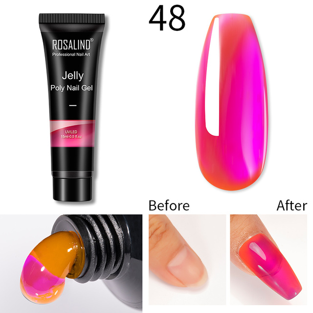 Rosalind 15ml Poly UV Nail Extension Gel 102 Colors Nail Art Design Manicure Semi Permanent Varnish Nail Polish Building Gel