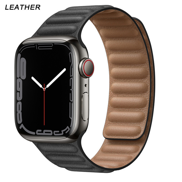 Silicone Suitable for Apple Watch Band Leather Link 44mm 45mm iWatch Series 7 6 SE 5 4 3 Watch Strap Bracelet 42mm 38mm Wristband