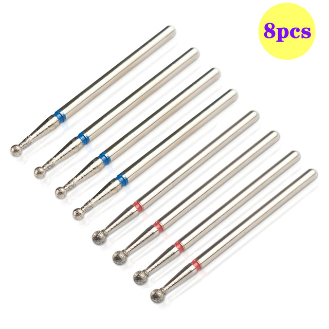 8pcs Diamond Milling Cutter for Manicure Set Nail Drill Bits Accessories Nozzles for Manicure Cutters Pedicure Sanding Nail File