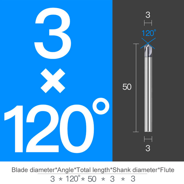 Chamfer Milling Cutter Carbide Angle Anti Chamfer End Mill Deburring V Grove Router 60 90 120 Degree 2 3 Flutes