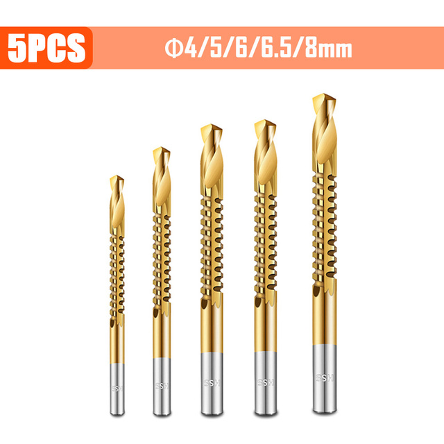 3/4/5/6pcs Cobalt Drill Bit Spiral Screw Metric Composite Tap Drill Bits Drill Polishing Woodworking HSS Twist Drilling Tools