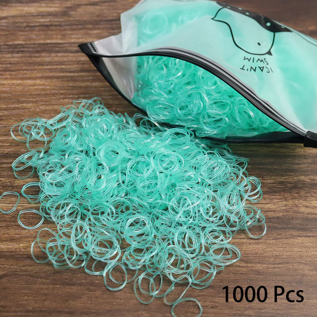 1000pcs Disposable Rubber Band Hairband For Kids Ponytail Hair Ties Colorful Elastic Hair Bands Baby Hair Accessories