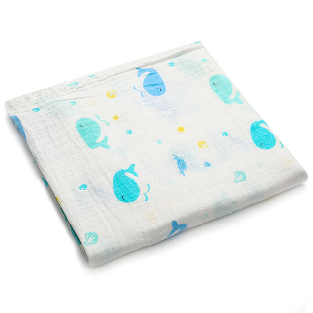 [Simfamily] 1pc Gauze 100% Cotton Baby Swaddling Soft Newborn Blankets Bath Towel Baby Gauze Infant Wrap Sleeping Bag Stroller Cover