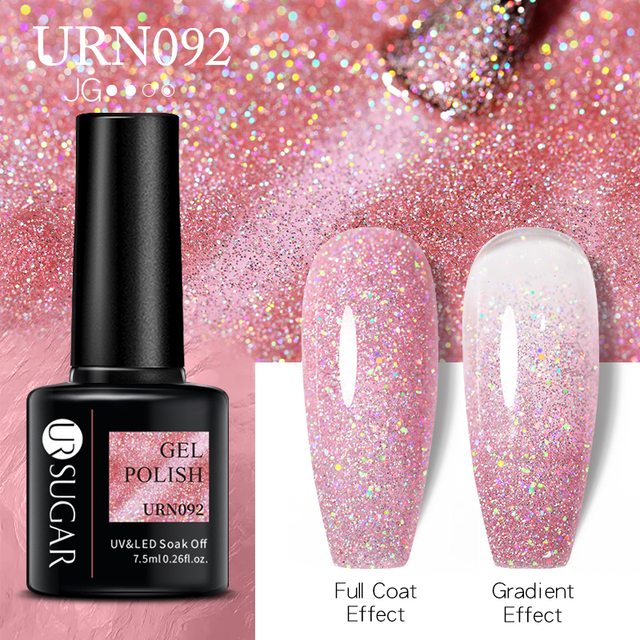 UR SUGAR Glitter Nail Gel Polish Color Glitter Sequins Shiny Gel Base Long Lasting Nail Art Varnish