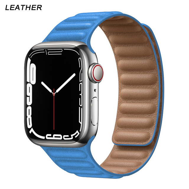 Silicone Suitable for Apple Watch Band Leather Link 44mm 45mm iWatch Series 7 6 SE 5 4 3 Watch Strap Bracelet 42mm 38mm Wristband