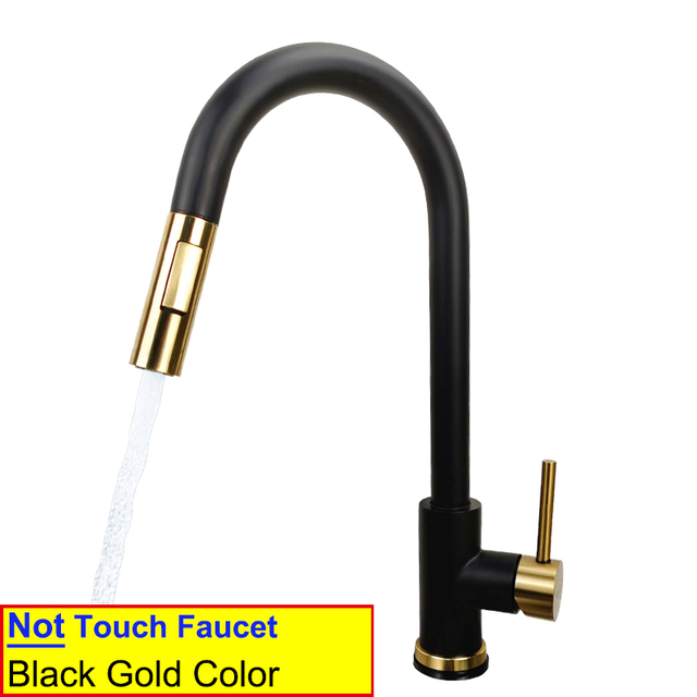 Gold Touch Filter Kitchen Mixer Tap Dual Handle Hot Cold Brass Kitchen Sink Faucets Smar Sensor Touch Pull Out Kitchen Faucets