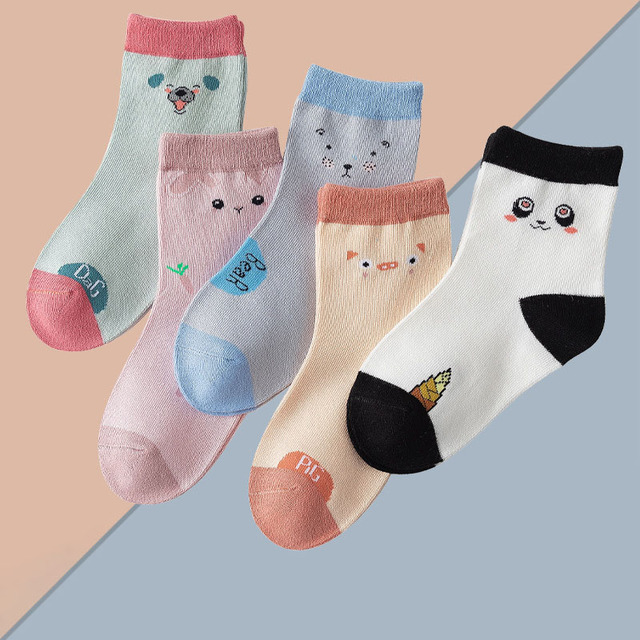 5 pairs soft cotton children socks cute cartoon print kids socks newborn baby boy socks casual girls boys socks 1 to 12 years